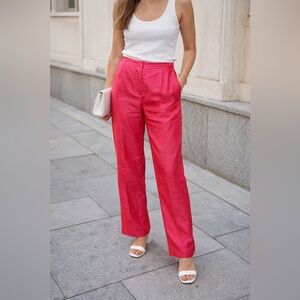 Vintage Finity Pink Silk Pants Ankle Slit Size 4 Lightweight